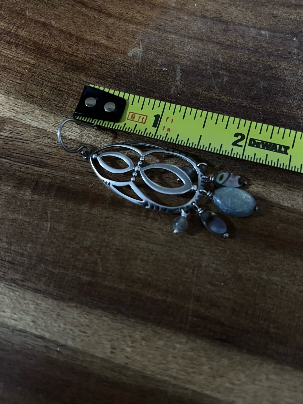 Silpada Sterling Silver Feldspar And Shell Infinity Chandelier Earrings - Picture 6 of 6